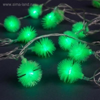 Гирлянда «Нить» 5 м с насадками «Ёжики зелёные», IP20, прозрачная нить, 30 LED, свечение зелёное, 8 режимов, 220 В Гирлянда «Нить» 5 м с насадками «Ёжики зелёные», IP20, прозрачная нить, 30 LED, свечение зелёное, 8 режимов, 220 В