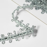 Тесьма декоративная, 18 мм, 10 &plusmn; 1 м, цвет серебряный