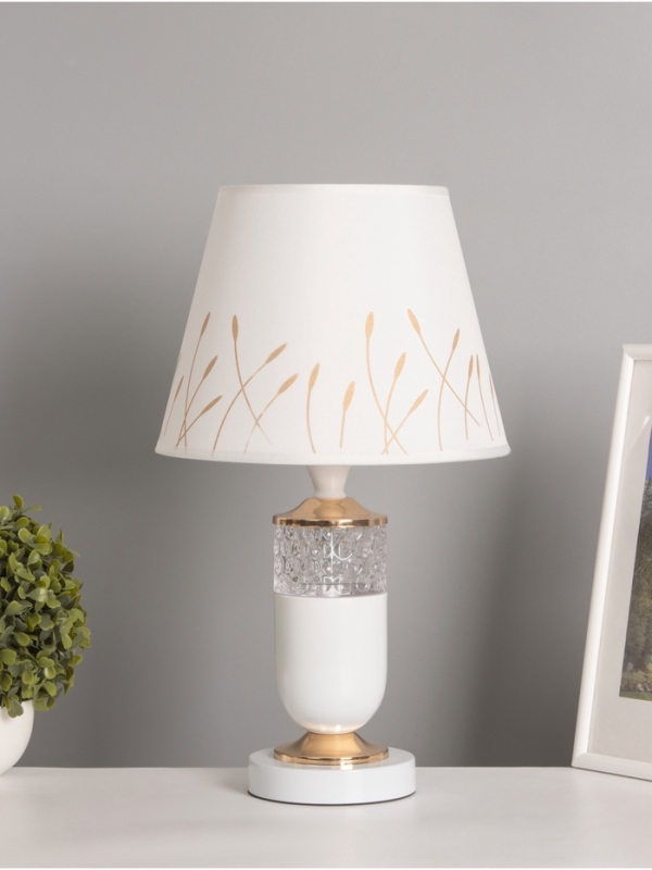 Лампа настольная &laquo;Рим&raquo; 1х40Вт Е27 + ночник 3Вт белый/золото 24.5,24,5.43см