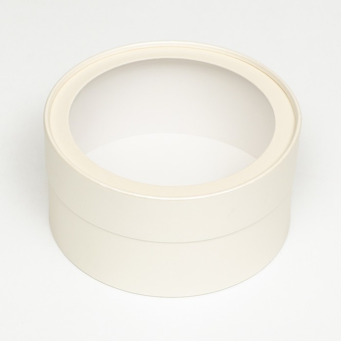 Подарочная коробка Подарочная коробка "Крема" кремовая, завальцованная с окном, 21 х 11 см