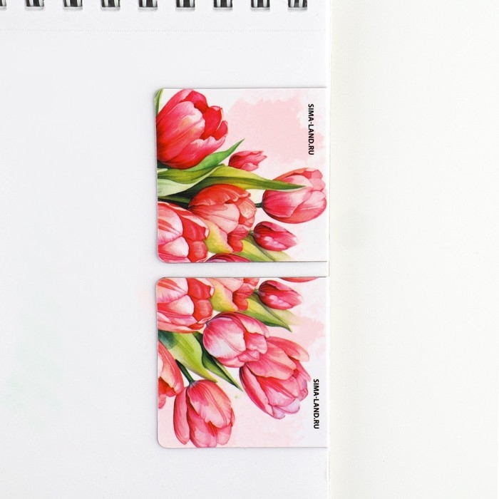 Подарочный набор: блокнот и магнитные закладки 2 шт. &laquo;Самой нежной! С 8 марта&raquo;