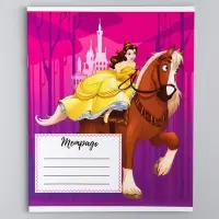 Тетрадь в клетку 12 листов, 5 видов МИКС, обложка мелованный картон, &laquo;Принцессы&raquo;