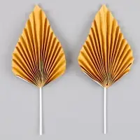 Топпер для торта &laquo;Перо&raquo;, набор 2 шт., золотой