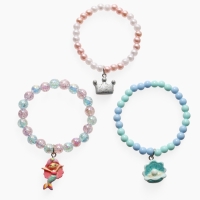 Браслет детский "Выбражулька" на затяжке, сердце с бусинами, цвет розовый