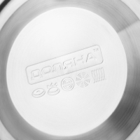 Чайник со свистком из нержавеющей стали Доляна &laquo;Чёрная ночь&raquo;, 3 л, фиксированная ручка, цвет хромированный