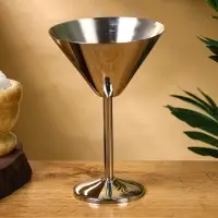 Бокал для мартини "Серебро" нержавеющая сталь 11х11х17,5 см