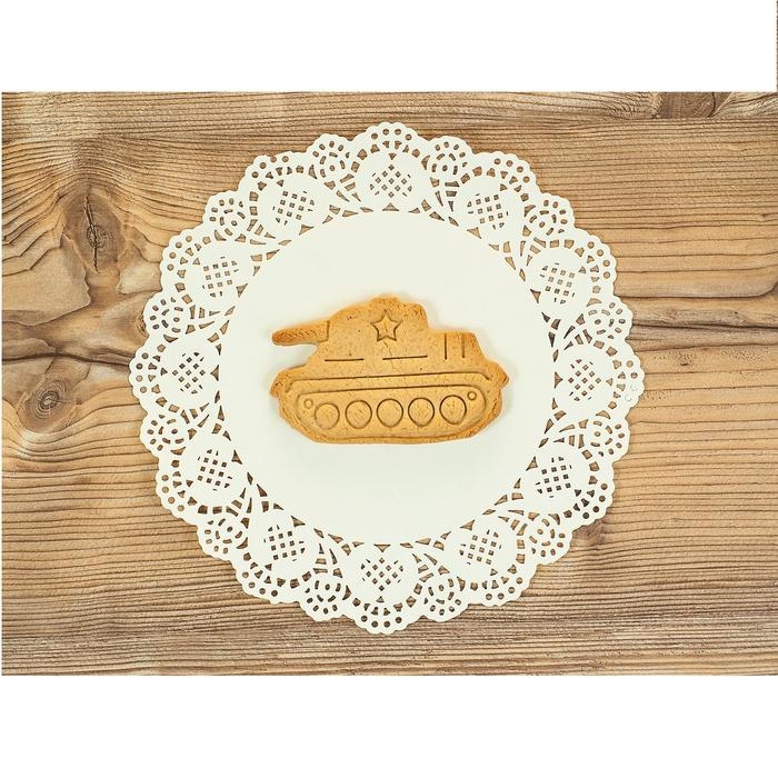 Форма для печенья &laquo;Танк&raquo;, вырубка, штамп, 10,5&times;6,5&times;1,5 см, цвет зелёный