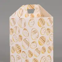 Пасхальная коробочка с окном и с ручкой "Золотые яйца" 10 х 10 х 15 см