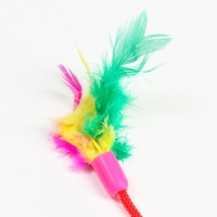 Шар-погремушка сизалевый с перьями, 4.5 см, оранжевый Шар-погремушка сизалевый с перьями, 4.5 см, оранжевый