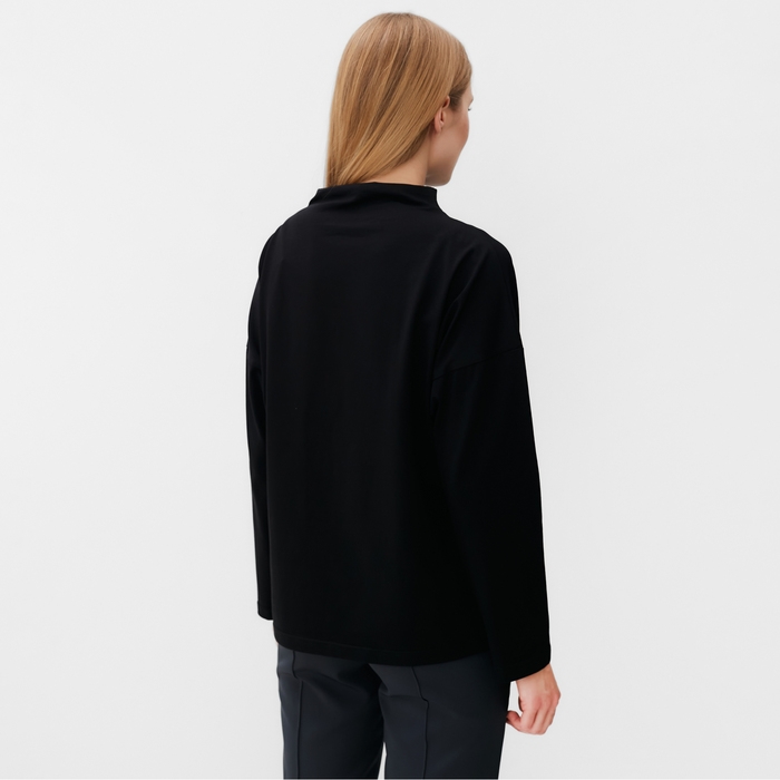 Лонгслив женский MINAKU: Casual Collection цвет чёрный, р-р 48