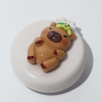 Расчёска массажная «Капибара», складная, с зеркалом, d=6.5 см, белая Расчёска массажная «Капибара», складная, с зеркалом, d=6.5 см, белая