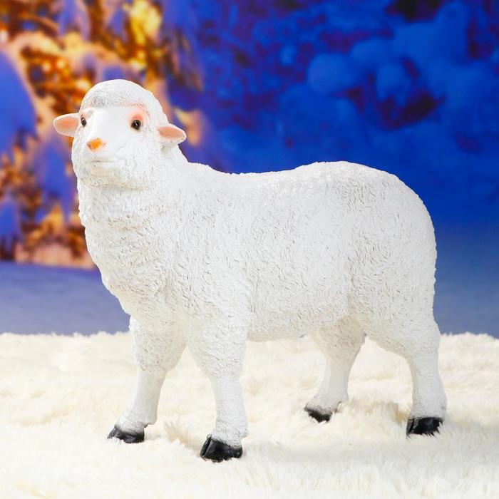 Садовая фигура из полистоуна &laquo;Овечка&raquo;, 33 см
