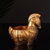 Кашпо "Лошадка с орнаментом" 8х9х6 см, бронза