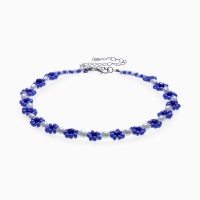 Колье &laquo;Бисер&raquo; незабудки, цвет сине-белый, 30 см
