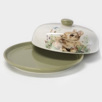 Блинница Доляна «Зайка» d=23, доломит, белая, зелёная Блинница Доляна «Зайка» d=23, доломит, белая, зелёная