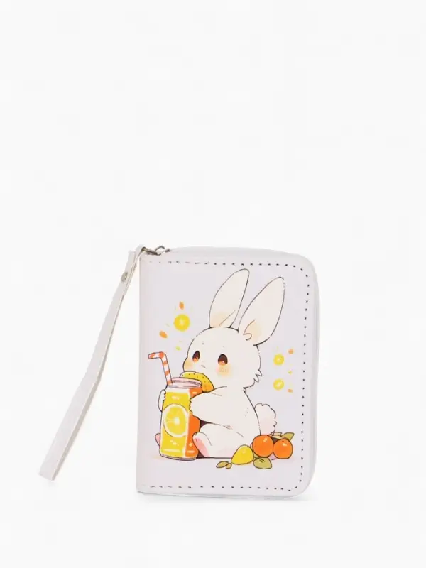 Кошелек дет 07-01-01 Июнь2532 заяц, 12*1,5*9 см, 2 отд+отд/молн, д/карт, белый