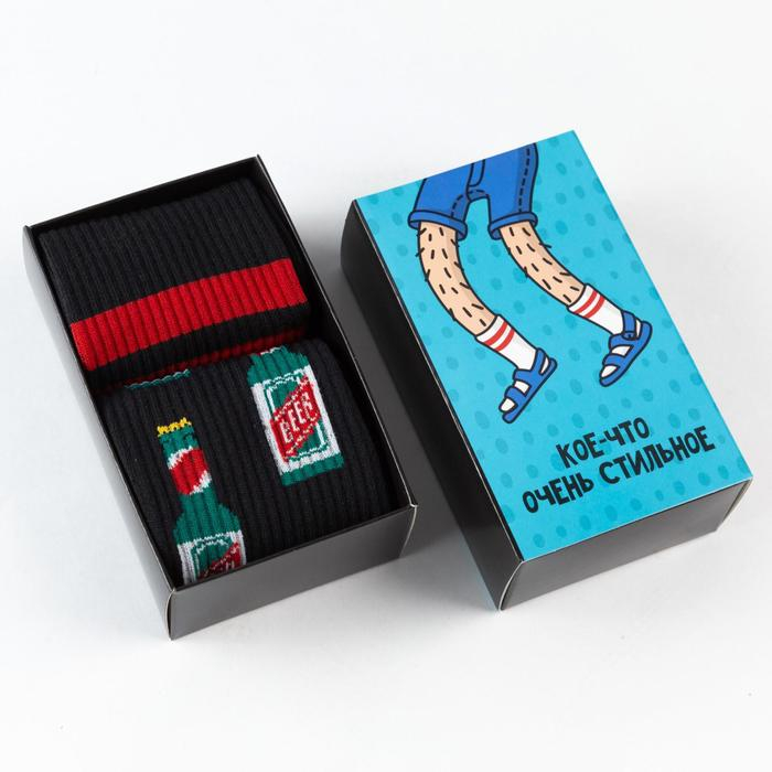 Набор мужских носков Набор мужских носков "Кое-что стильное" 2 пары, размер 41-44 (27-29 см)