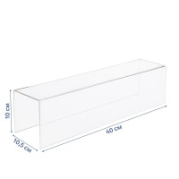 Ступенька одинарная 40&times;10,5&times;10 см, оргстекло 2 мм, В ЗАЩИТНОЙ ПЛЁНКЕ