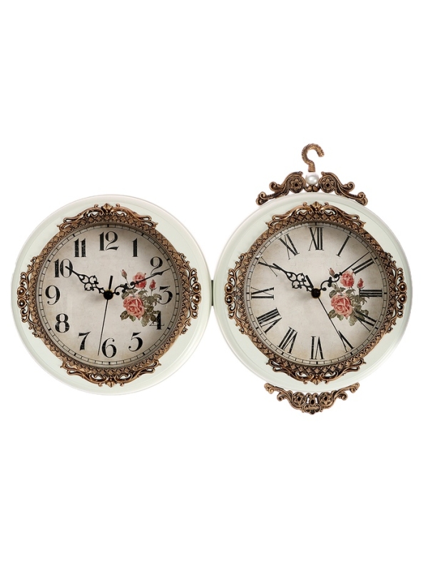 Часы настенные интерьерные двухсторонние, плавный ход, 27&times;8 см, циферблат d-19 см, белые