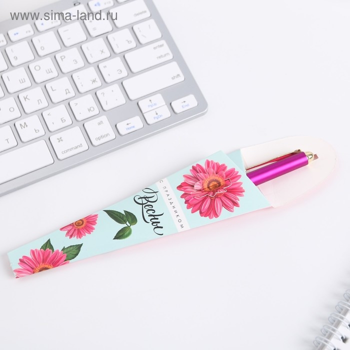 Ручка шариковая, синяя паста, 1.0 мм, металл &laquo;С праздником Весны. 8 Марта&raquo;