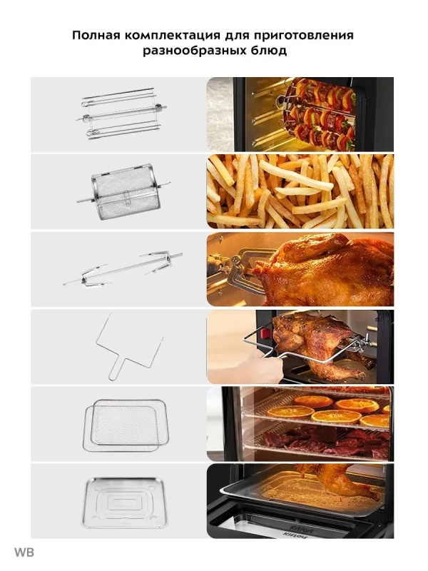 Аэрогриль аэрофритюрница, духовка, сушка, шашлычница КТ-2236