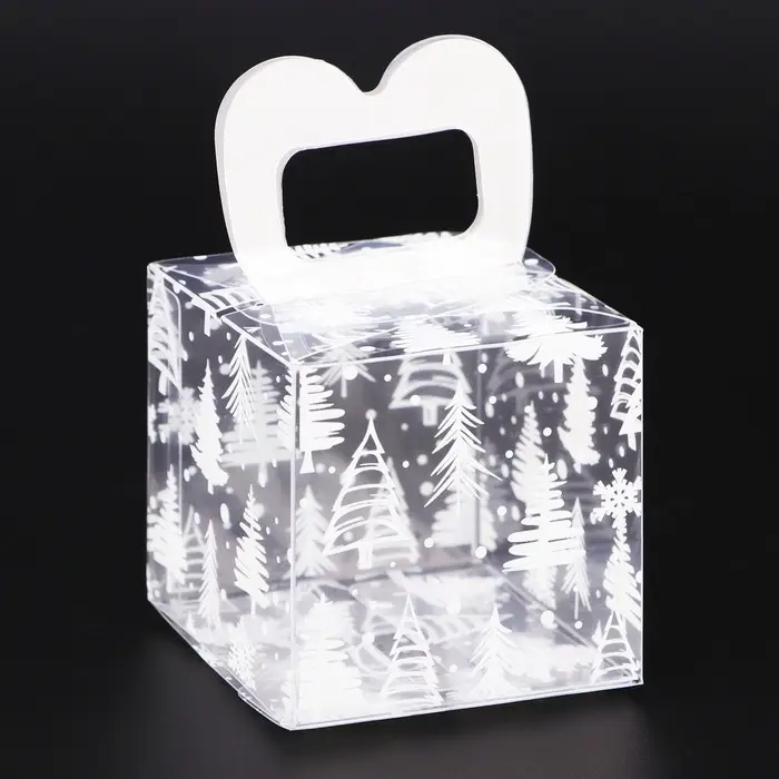 Коробка подарочная новогодняя складная ПВХ &laquo;Новый год&raquo; 5&times;5&times;5 см