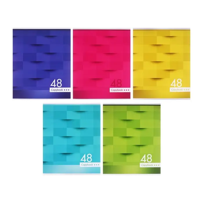 Тетрадь 48 листов в клетку Calligrata &laquo;Мозаика&raquo;, обложка мелованный картон, блок №2, белизна 75% (серые листы), МИКС