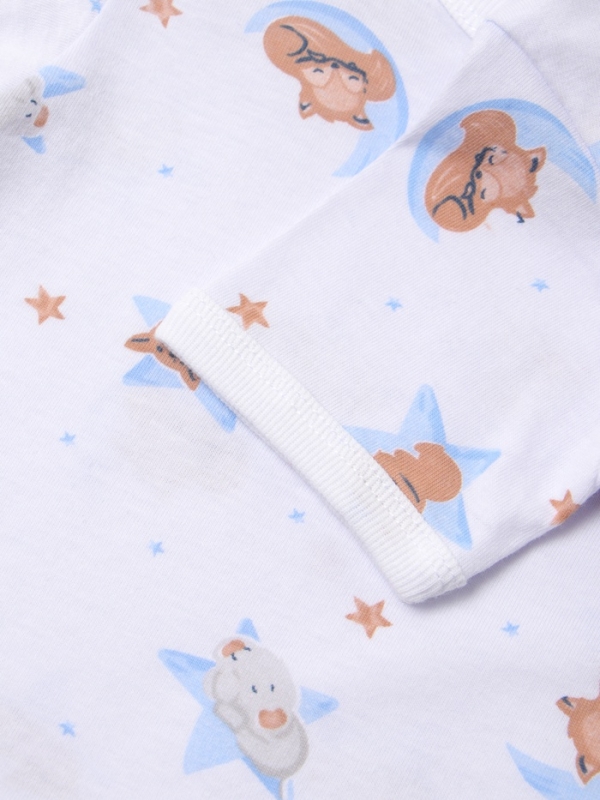 Футболка детская на кнопках Футболка детская на кнопках "Сон", цвет молочный/голубой, рост 62