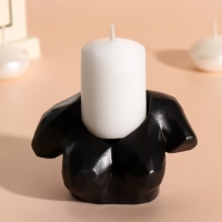 Подвсечник "Бюст" 6,5х11 см черный матовый Подвсечник "Бюст" 6,5х11 см черный матовый