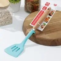 Лопатка с прорезями Доляна &laquo;Лагуна&raquo;, 29 см, цвет голубой