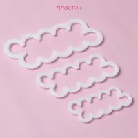 Выемки кондитерские для теста Доляна &laquo;Бутон&raquo;, набор 3 шт., 16.5&times;7 см, 13&times;5 см, 10&times;4 см, пластик, белые