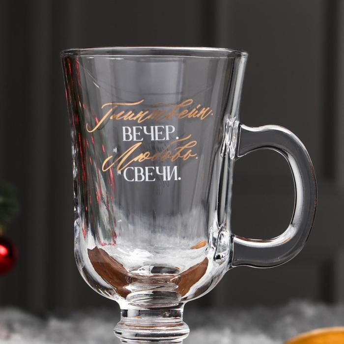 Кружка стеклянная &laquo;Вечер. Свечи&raquo;, 200 мл, деколь