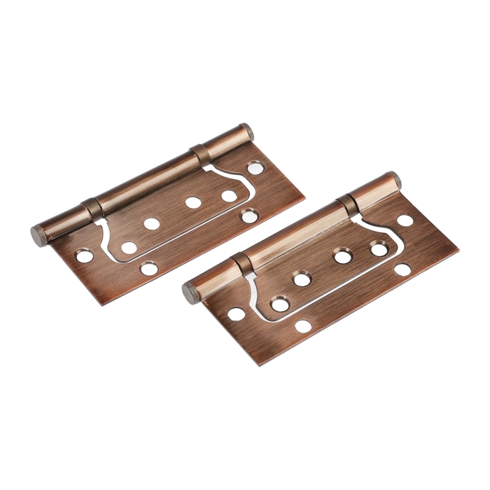 Петля-бабочка ТУНДРА, 100х70х1.3 мм, универсальная, без врезки, цвет медь, 2 шт Петля-бабочка ТУНДРА, 100х70х1.3 мм, универсальная, без врезки, цвет медь, 2 шт