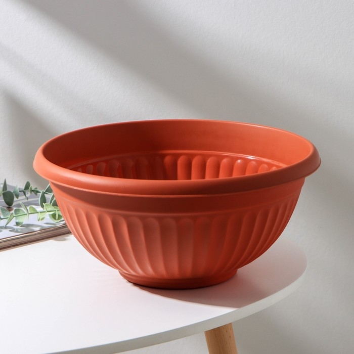 Кашпо-миска «Ливия», d=30 см, 4 л, цвет терракот Кашпо-миска «Ливия», d=30 см, 4 л, цвет терракот