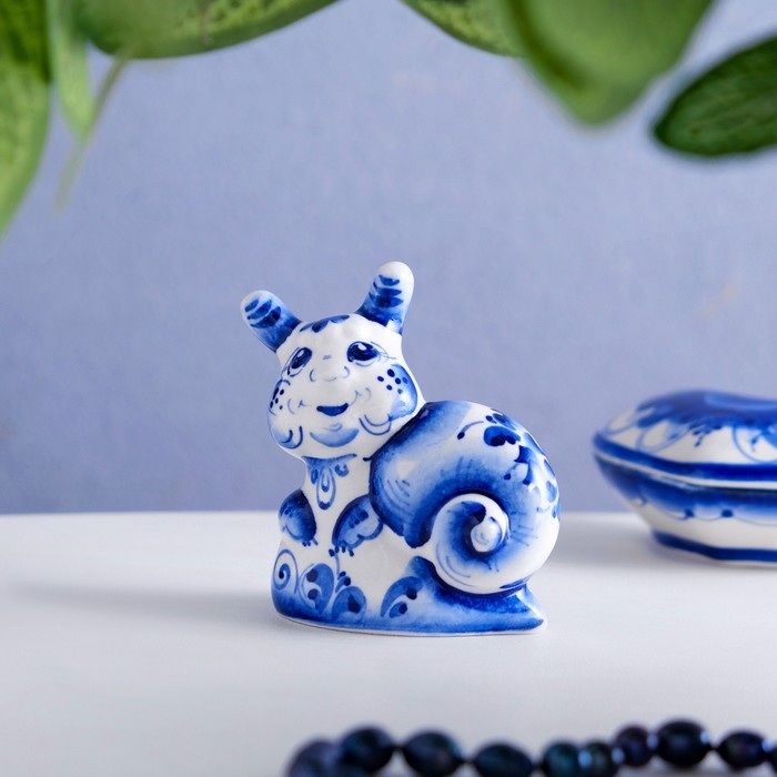 Сувенир &laquo;Улитка&raquo;, средняя, 6 см, гжель