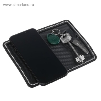 Коврик противоскольязщий 18х13 см, стразы, черный