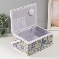 Шкатулка для рукоделия "Сиреневая цветочная поляна" 19х26х14,5 см Шкатулка для рукоделия "Сиреневая цветочная поляна" 19х26х14,5 см