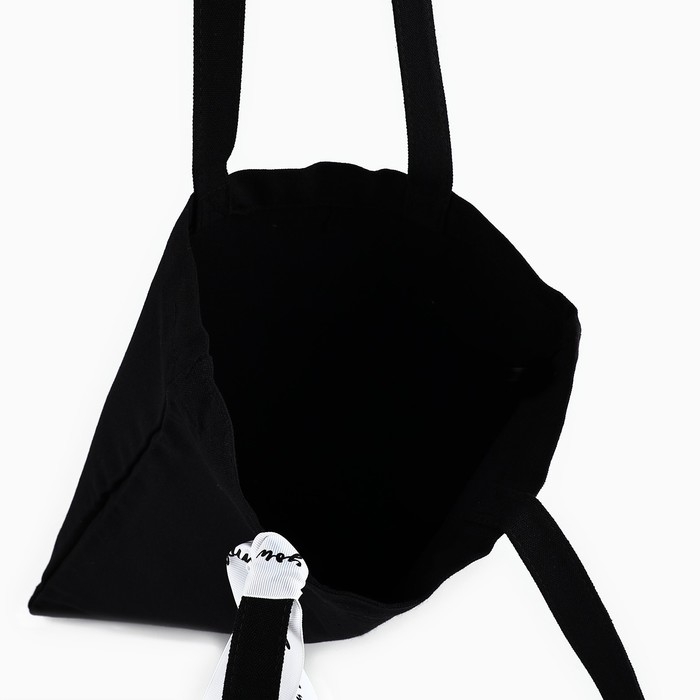 Шопер с лентой I love you, 35х0,5х40 см, цвет чёрный Шопер с лентой I love you, 35х0,5х40 см, цвет чёрный