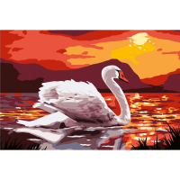 Алмазная мозаика с полным заполнением на холсте &laquo;Лебедь&raquo;, 20 х 30 см
