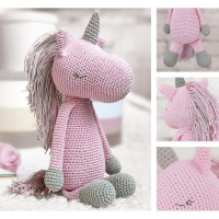 Набор для вязания. Амигуруми: мягкая игрушка своими руками &laquo;Единорожек Олби&raquo;, 30 см