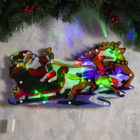 Светодиодная фигура &laquo;Дед Мороз в санях&raquo; 45 &times; 24 см, пластик, 220 В, свечение мульти (RG/RB)