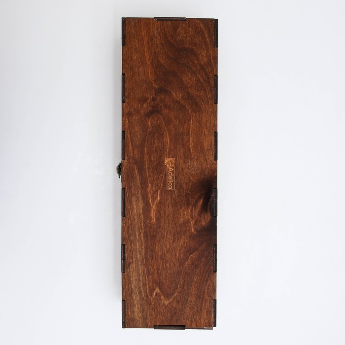 Ящик для вина Adelica «Тоскана», 33,5×10×10,2 см, цвет тёмный шоколад Ящик для вина Adelica «Тоскана», 33,5×10×10,2 см, цвет тёмный шоколад