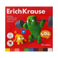Пластилин 10 цветов, 180 г, ErichKrause "Jolly Friends", со стеком, в картонной упаковке Пластилин 10 цветов, 180 г, ErichKrause "Jolly Friends", со стеком, в картонной упаковке