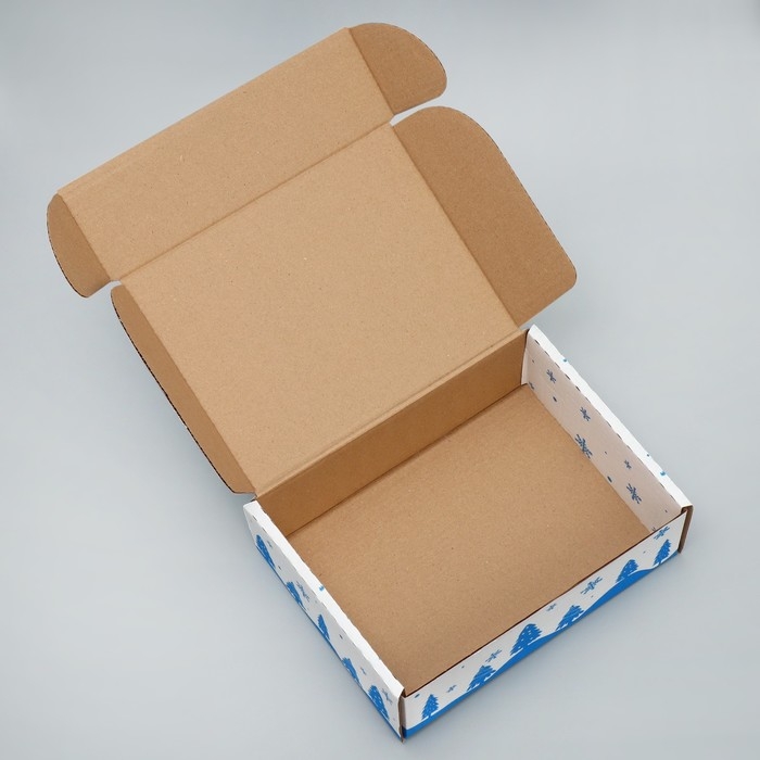 Коробка новогодняя складная «Снежный город», белый, 27 х 21 х 9 см, Новый год Коробка новогодняя складная «Снежный город», белый, 27 х 21 х 9 см, Новый год