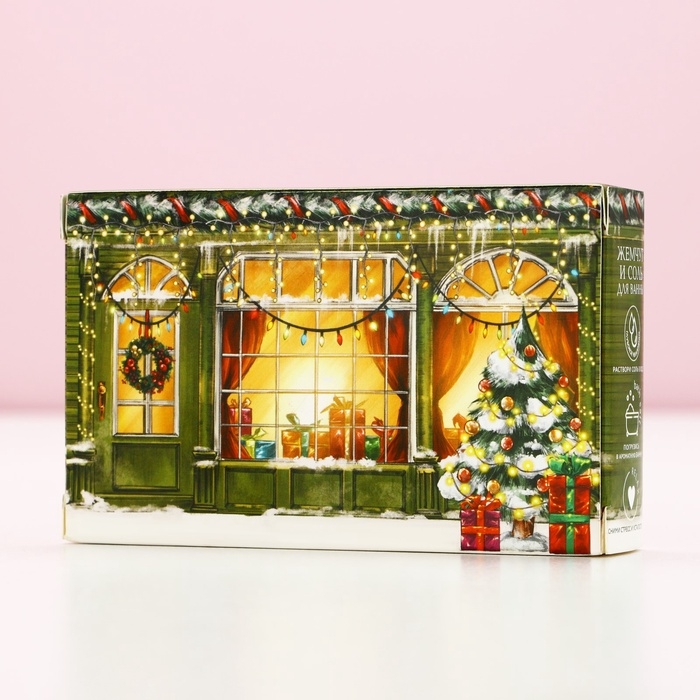 Подарочный набор косметики новогодний &laquo;Рождественские истории&raquo;, соль для ванны 100 г и жемчуг для ванны 80 г, Новый Год