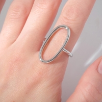 Кольцо &laquo;Минимал&raquo; овал, цвет серебро, безразмерное