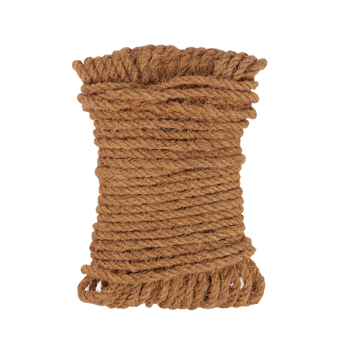 Канат кокосовый, кручёный, диаметр 8 мм, бухта 20 м, Greengo Канат кокосовый, кручёный, диаметр 8 мм, бухта 20 м, Greengo