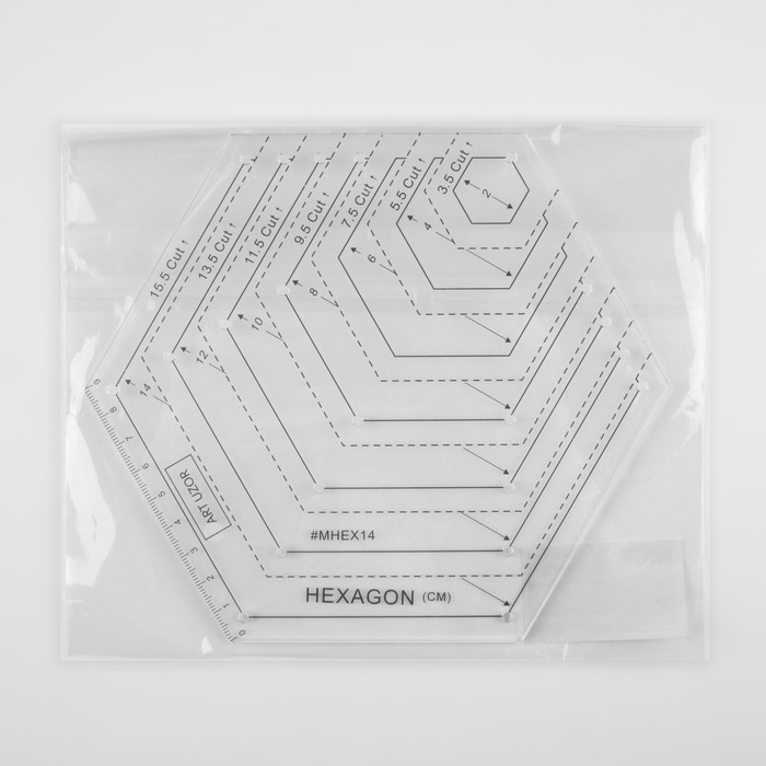 Линейка для квилтинга и пэчворка, 18 × 15 см, цвет белый Линейка для квилтинга и пэчворка, 18 × 15 см, цвет белый