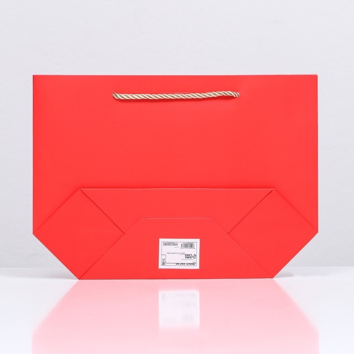 Пакет подарочный ламинированный, с лентой &laquo;Красный&raquo;, горизонтальный, 19&times;20&times;9 см