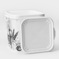 Ёмкость для муки и сахара, 25 л, с декором, цвет белый